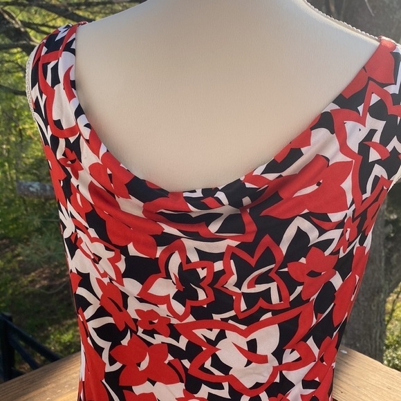 Diane von Furstenberg Maternity Size 6 Silk Red Black Sleeveless - Picture 4 of 8